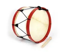 Bombo Tradicional Adamastor PLX14 Branco/Aro Vermelho 35cm