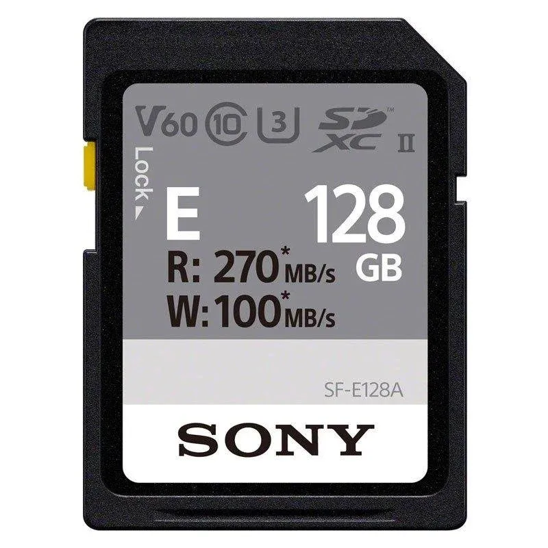 Sony SF-E128A Cartão SD 128GB V60 UHS-II 270MB/s Resistente