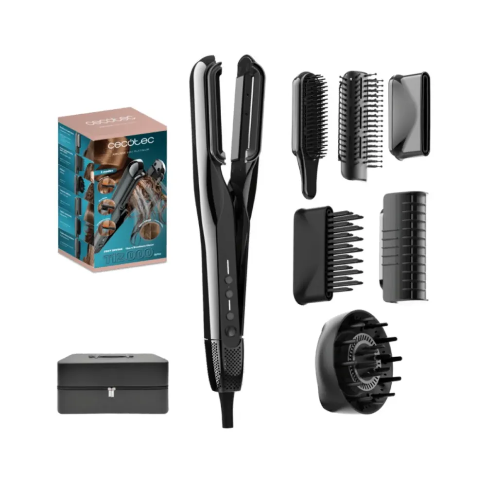 Alisador de Cabelo Cecotec AirLisse 6 em 1 Platinum Preto