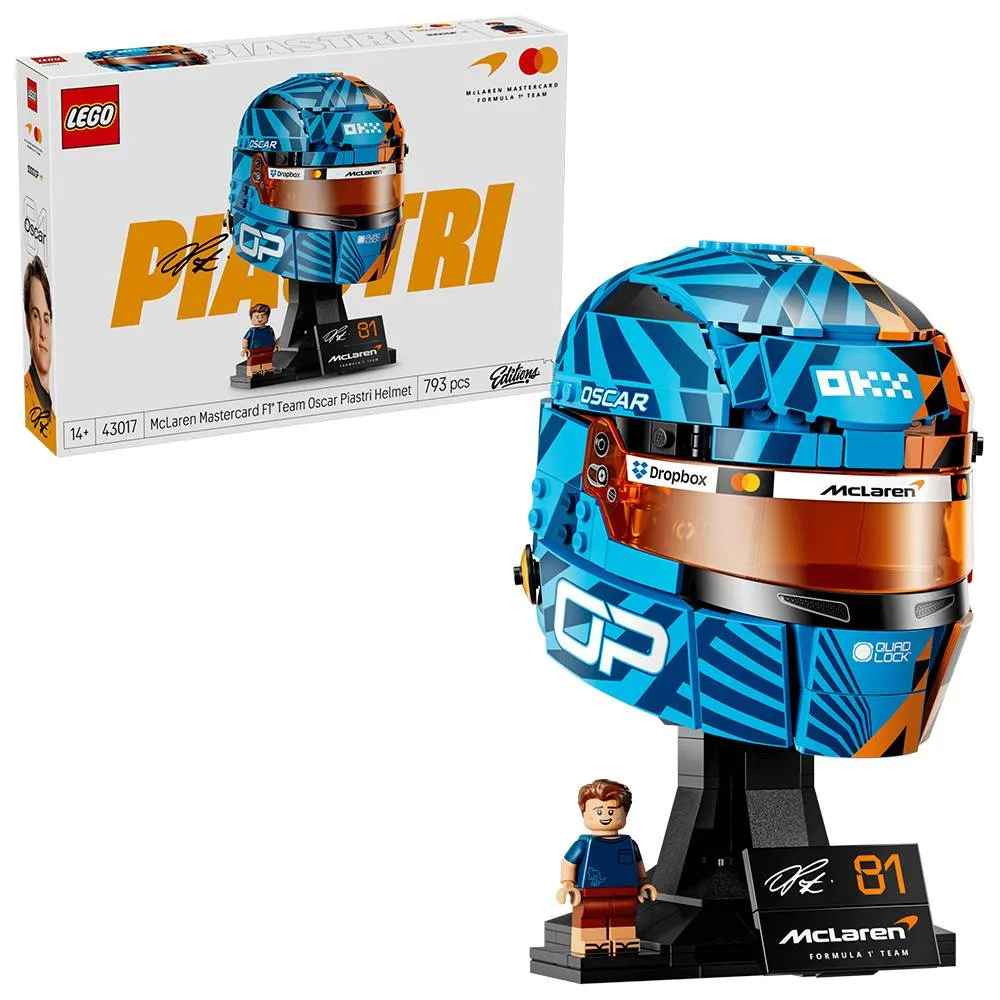 LEGO Editions F1: Capacete McLaren Mastercard F1 Team de Oscar Piastri | Idades 14+ | 793 Peças | Item 43017