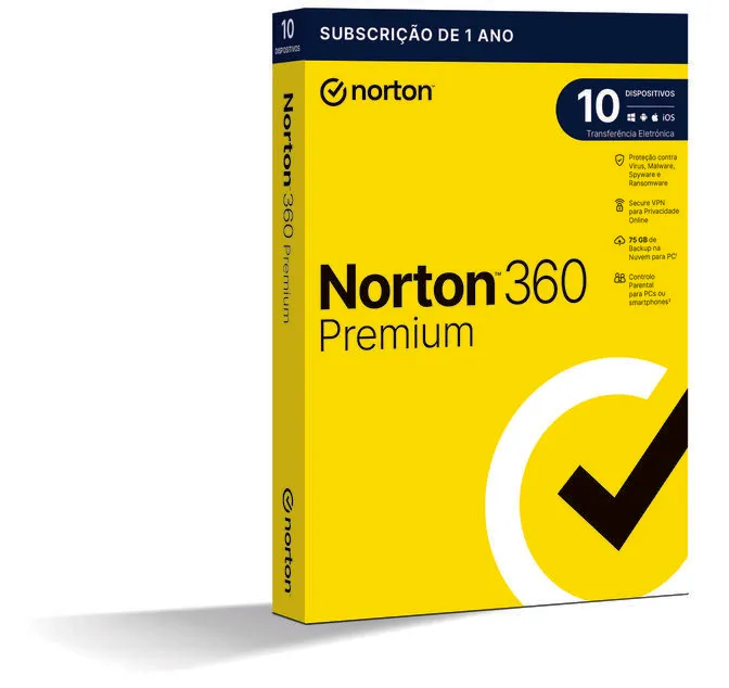 Norton 360 Premium 75GB (1 User / 10 Device / 1 Ano)