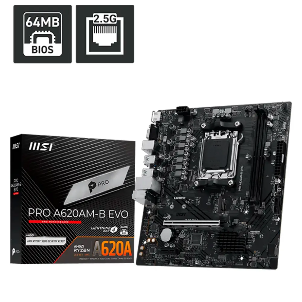 Motherboard Micro-ATX MSI Pro A620AM-B Evo SktAM5