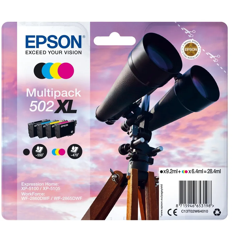Pack 4x Tinteiros 502XL (4 Cores) – C13T02W64010 – EPSON
