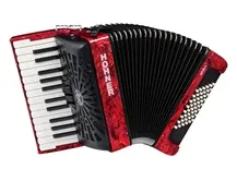 Acordeão de Teclas Hohner Bravo II 48 Silent Key Vermelho