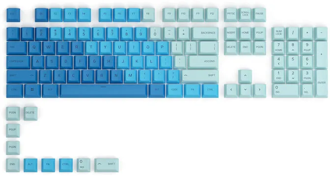Conjunto de 114 Teclas Glorious PBT Caribbean Ocean (US ANSI)