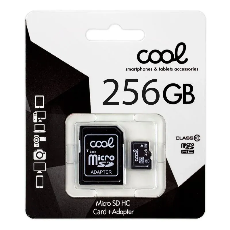 Cool Cartão de Memória Micro SD 256GB Classe 10 + Adaptador