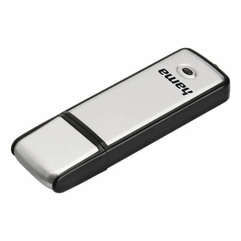 Pen USB HAMA Fancy 128GB USB 2.0 Preto e Prateado com Tampa