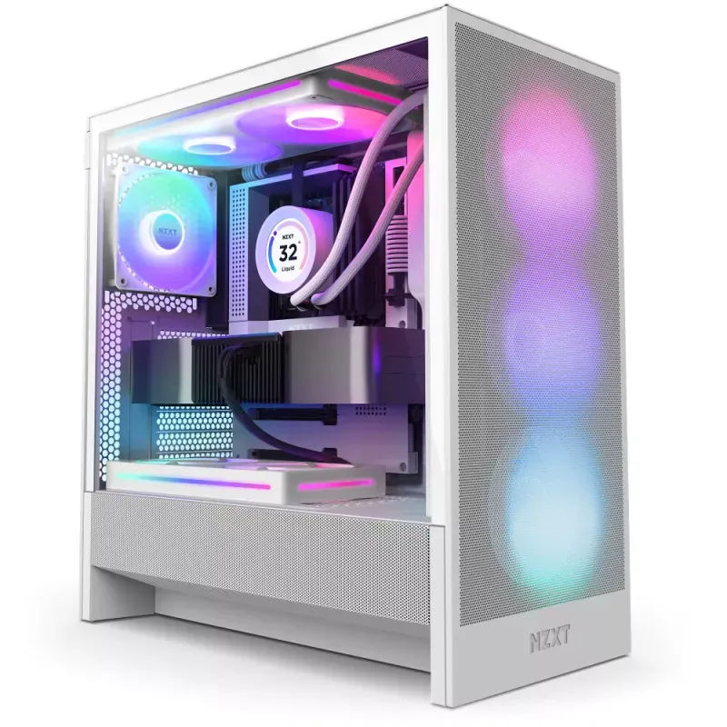 Caixa ATX NZXT H5 Flow RGB Compact Branca