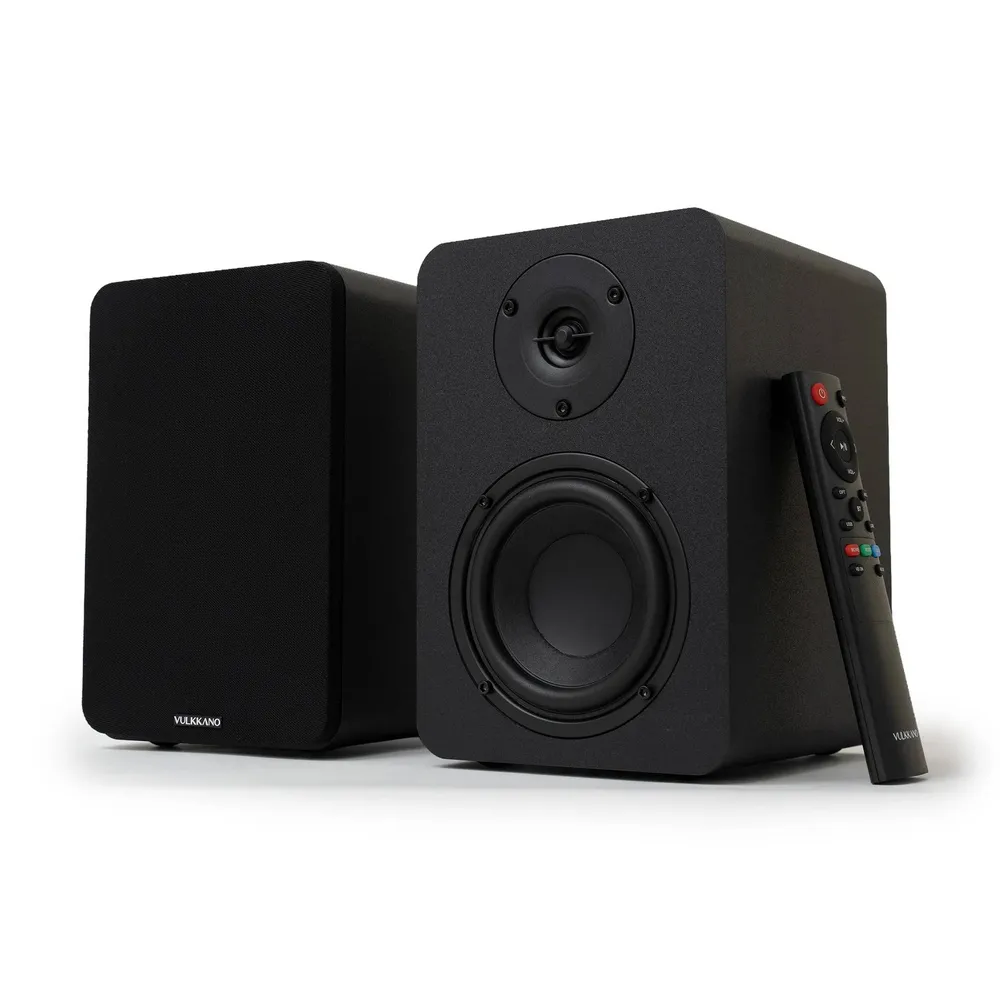 Colunas Hi-Fi Vulkkano A4 ARC MKII Studio 2.0 Bluetooth HDMI ARC 60W RMS Pretas