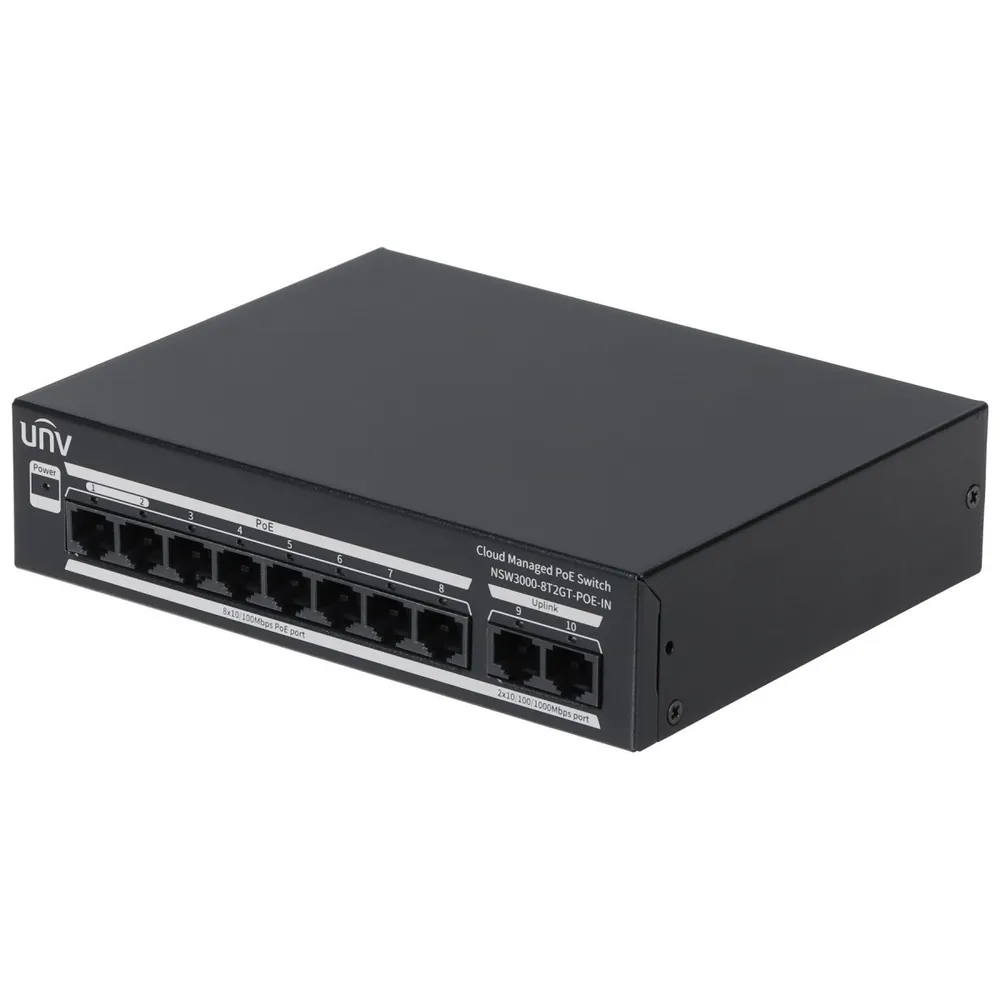 Uniview NSW3000-8T2GT-POE-IN Switch de Rede PoE NSW3000-8T2GT-POE-IN