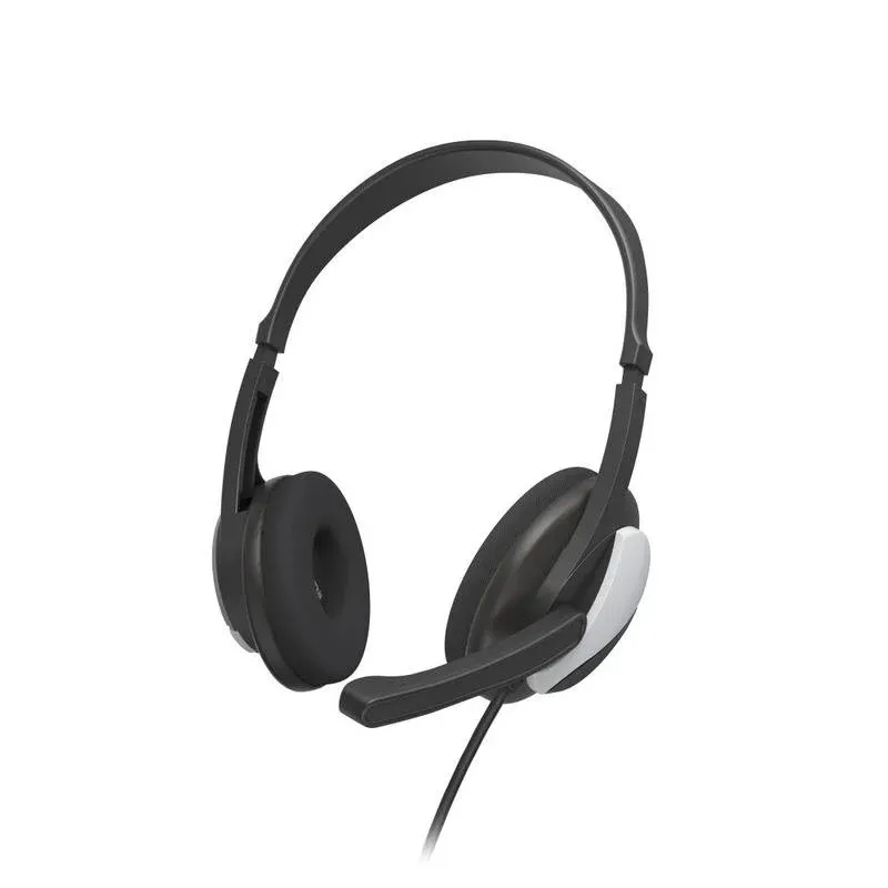 Auriculares Hama HS-P100 V2 com fio Jack 3,5 mm para Escritório com Microfone Preto Prata