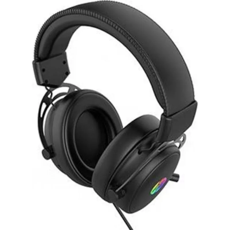 Auriculares HP DHE-8005N com cabo USB e jack 3,5 mm gaming preto
