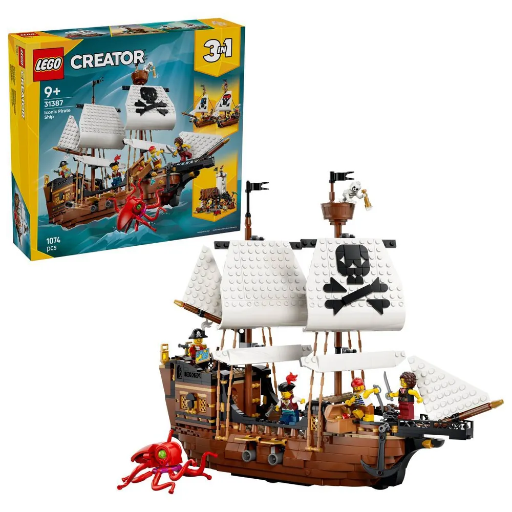 LEGO Creator 3-in-1: Navio Pirata Icónico | Idades 9+ | 1074 Peças | Item 31387