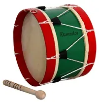Bombo Tradicional Adamastor Nº1 Verde/Aro Vermelho 28cm