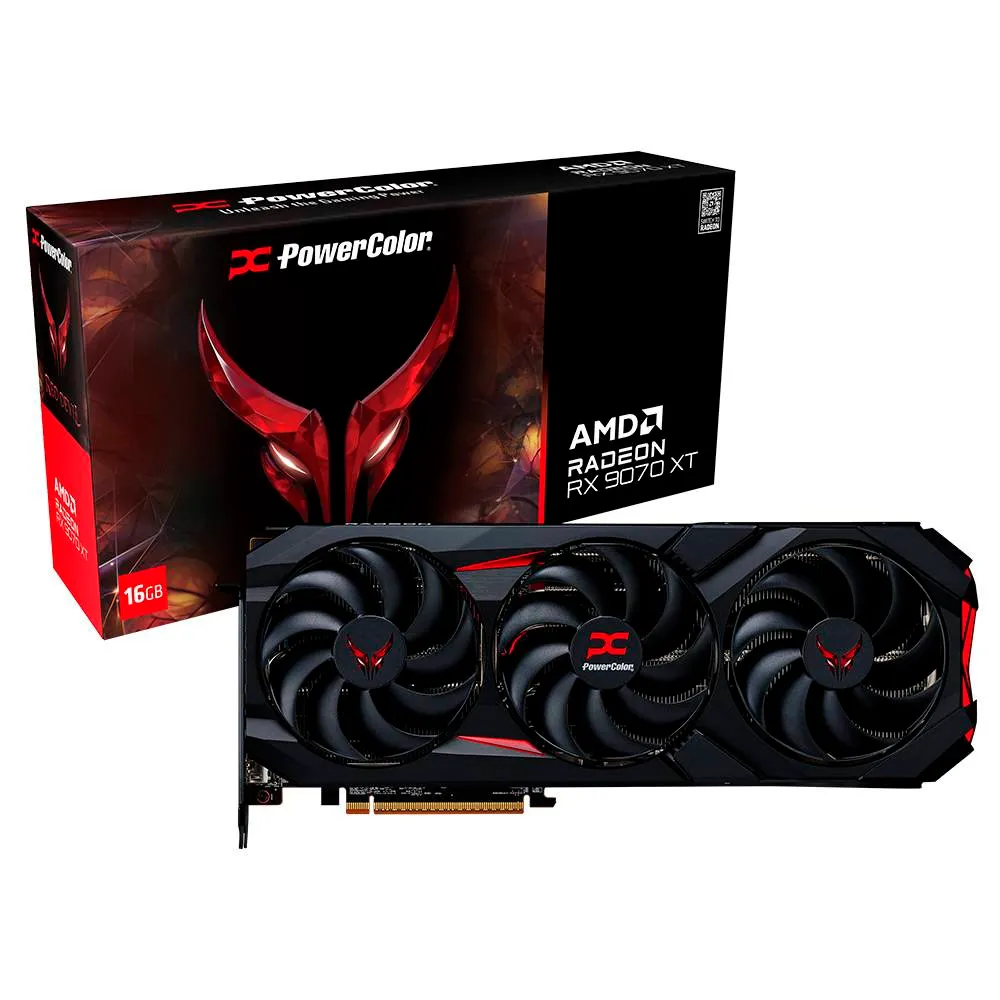 Placa gráfica PowerColor Red Devil AMD Radeon RX 9070 XT OC 16GB GDDR6 FSR 4