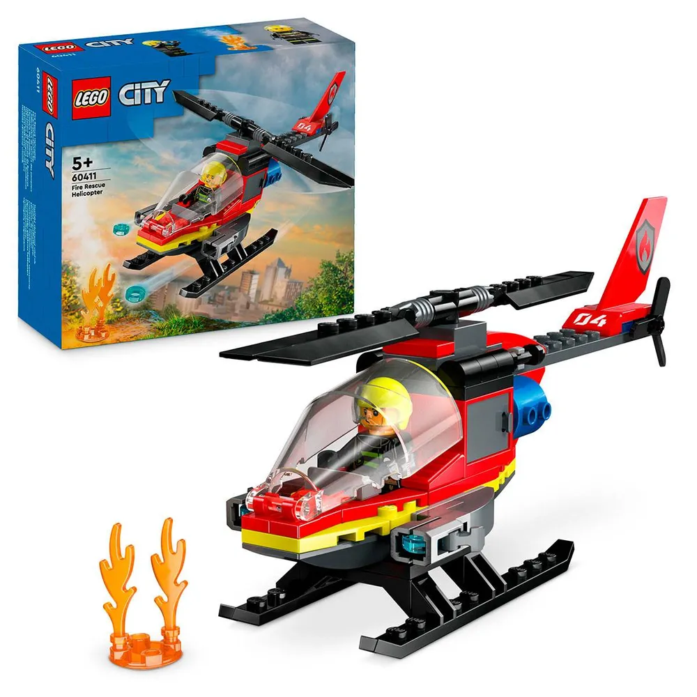 LEGO City: Helicóptero de Resgate dos Bombeiros | Idades 5+ | 85 Peças | Item 60411