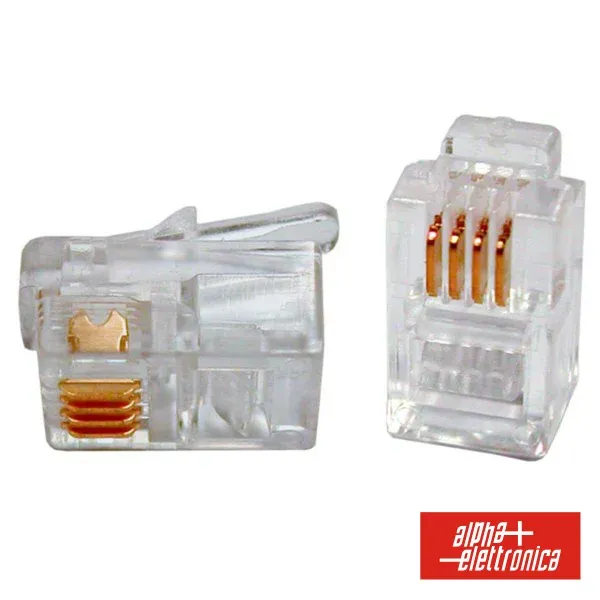 Ficha Telefone RJ10 Modular 4p4c