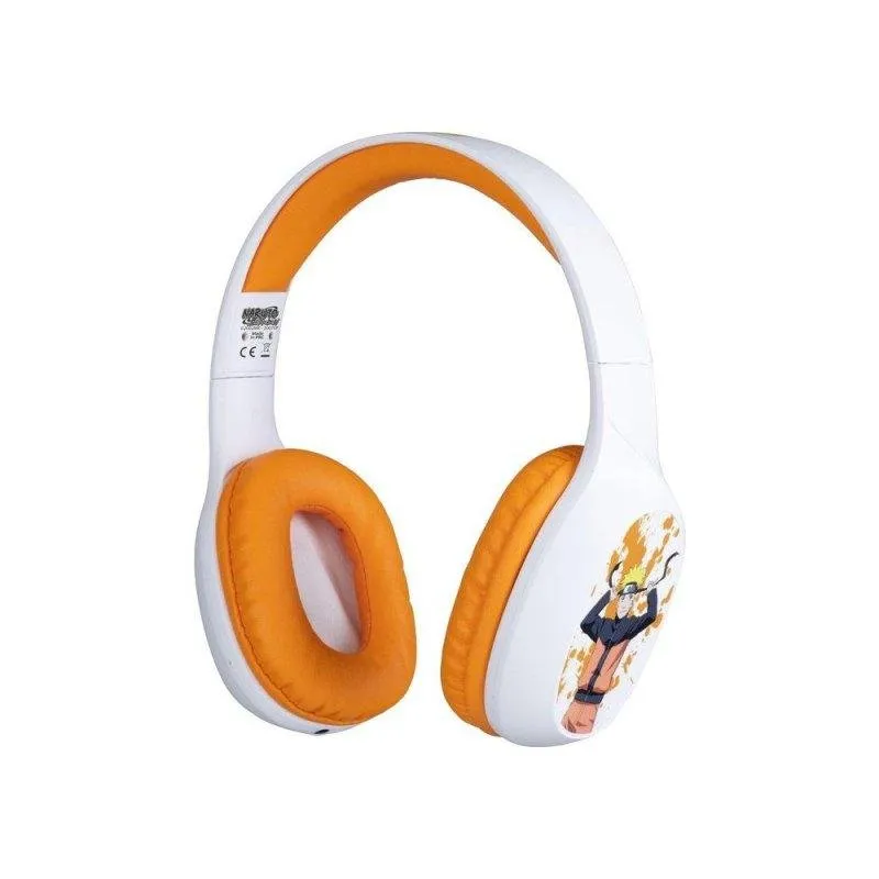 Auriculares Konix Naruto Shippuden Bluetooth 5.3, Microfone Integrado, 30H Autonomia, Laranja Branco