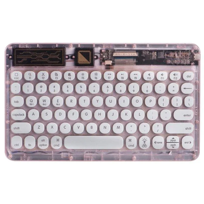 Teclado Royal Bailey 0303d Bluetooth ultrafino leve ABS rosa QWERTY inglês