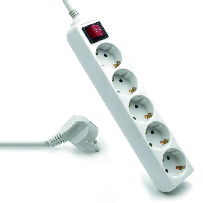 Régua Ewent 5 Tomadas 16A com Switch On/Off Branco