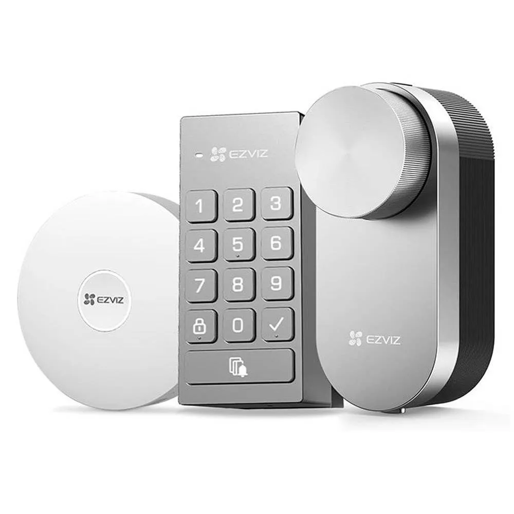 Kit de Vigilância EZVIZ Smart Lock DL01 + Keypad DL01CP + Gateway A3