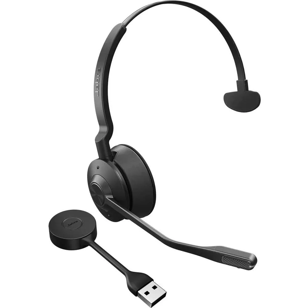 Auriculares Jabra Engage 55 sem fios DECT com Cancelamento de Ruído, microfone, preto e titânio