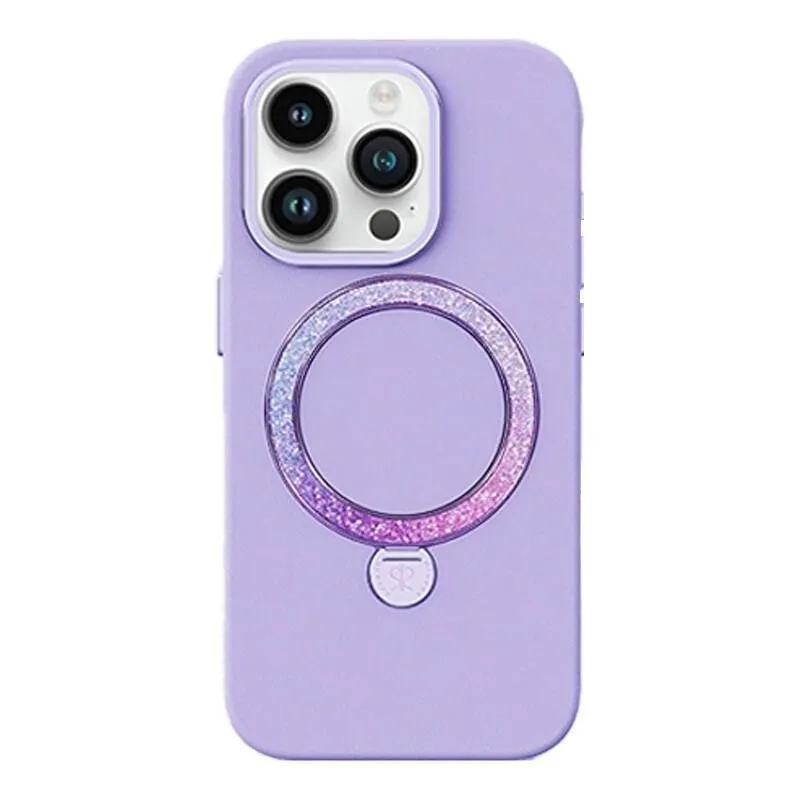 Funda para móvil Joyroom PN-15L4 Dancing Circle Silicone roxa com MagSafe para iPhone 15 Pro Max