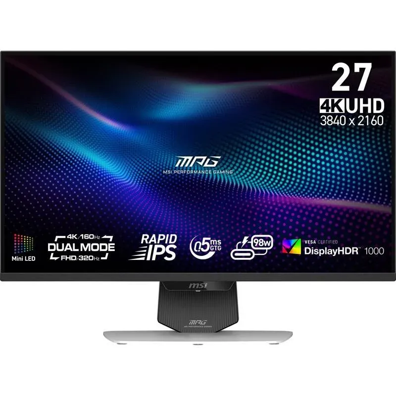 Monitor MSI MPG 274URDFWDE E16M 27" UltraHD 4K 160Hz IPS 0,5ms HDR1000