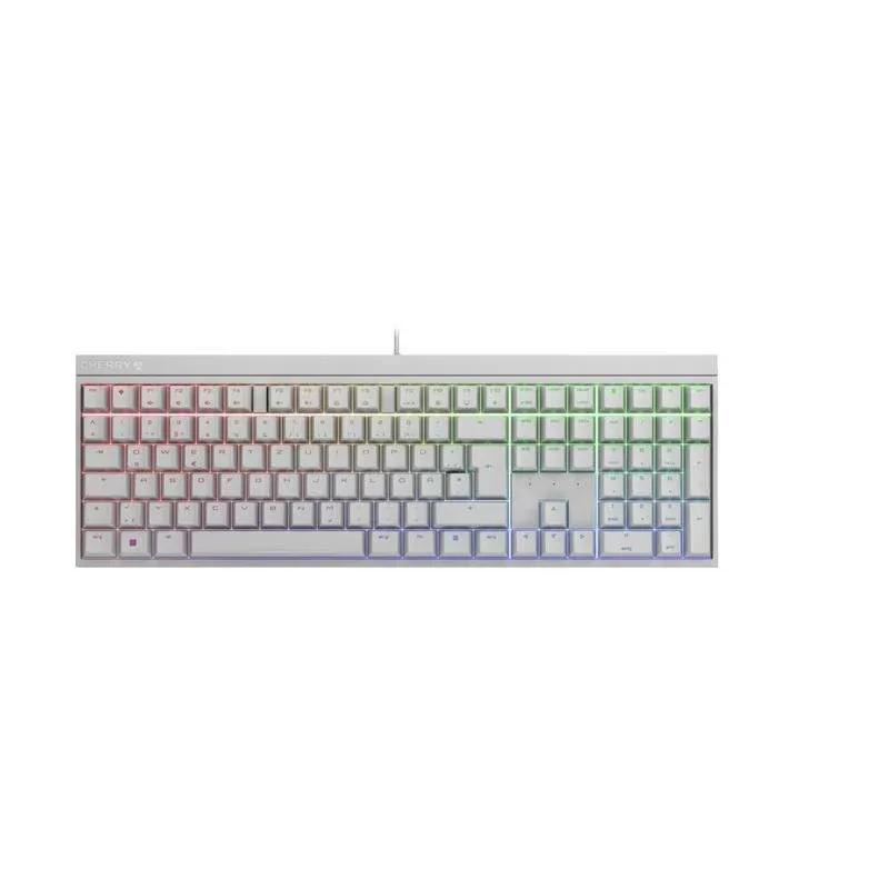 Teclado mecânico CHERRY MX 2.0S RGB layout DE retroiluminado branco
