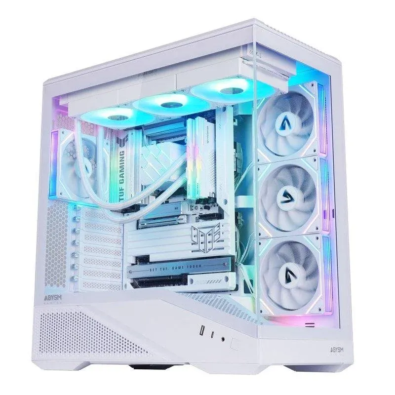 Caixa de Computador Caixa Abysm ARIAN FRAME A400 White Chassi ATX Vidro Temperado ARGB PWM