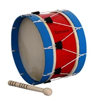 Bombo Tradicional Adamastor Nº2 Vermelho/Aro Azul 30cm