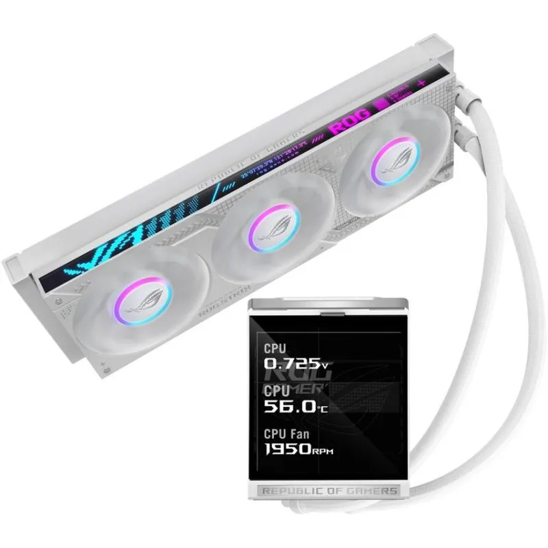 Refrigeração Líquida ASUS ROG Strix LC IV 360 ARGB LCD White 360mm 3 Ventoinhas