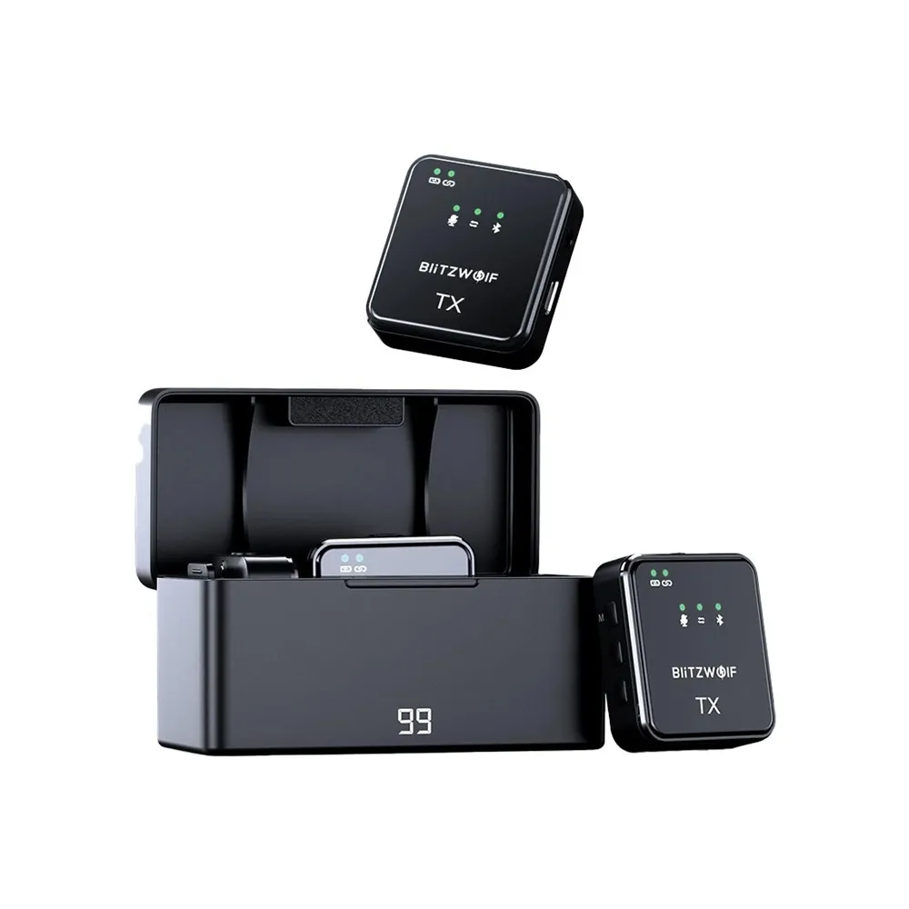 Blitzwolf Microfone sem fio para câmera BW-SX63 1000mAh