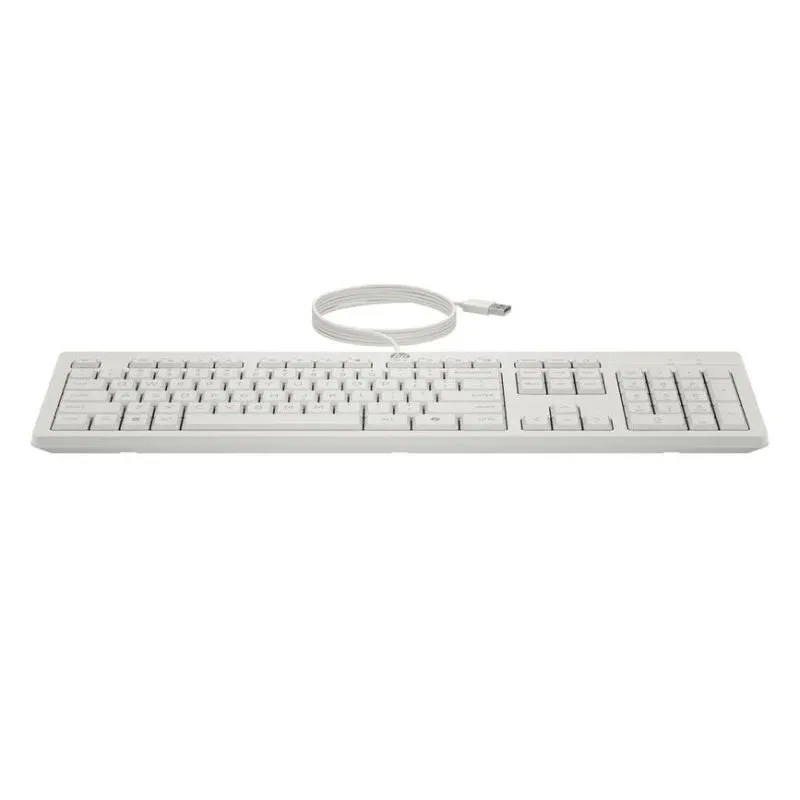 Teclado HP 225 com fio completo com rato ótico USB branco