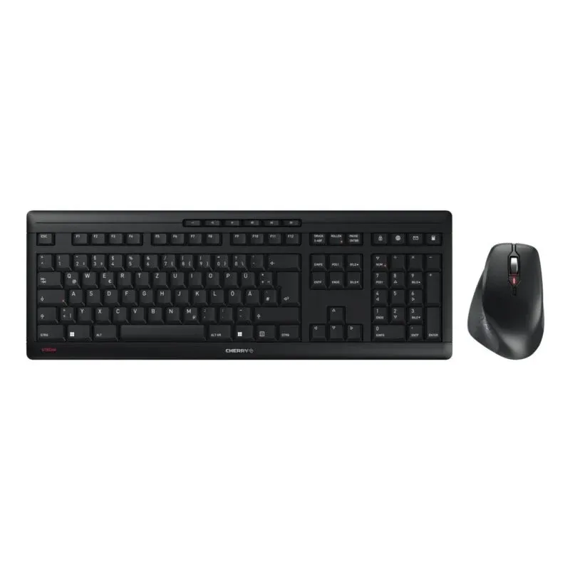 Teclado Cherry Stream Desktop Comfort sem fios QWERTZ com rato ergonómico