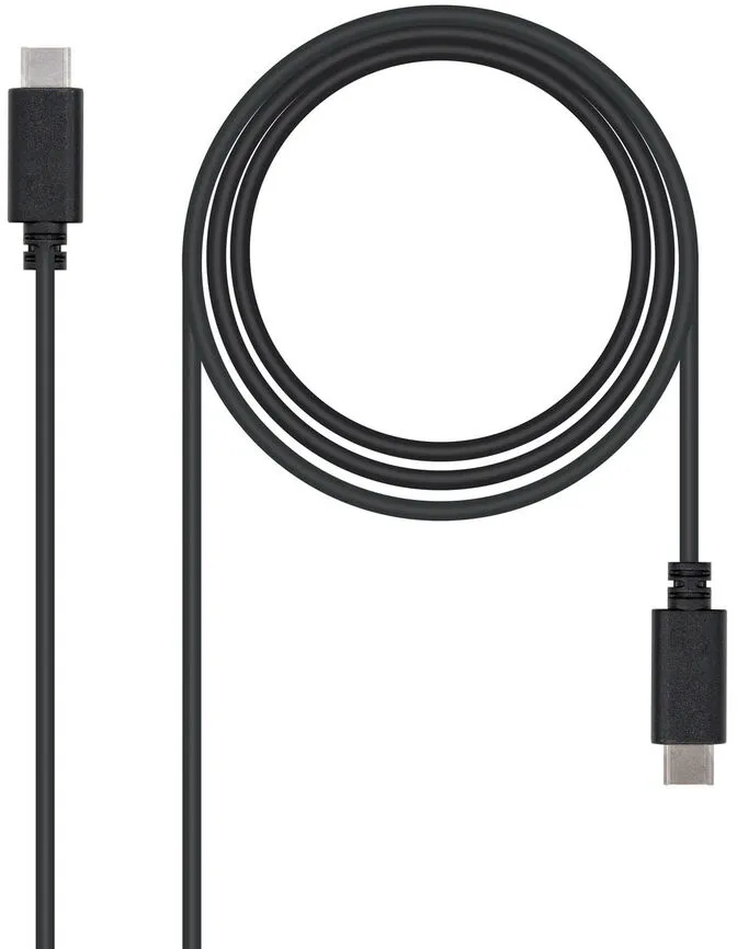 Cabo USB 2.0 3A Nanocable USB-C M/M 1 M Preto
