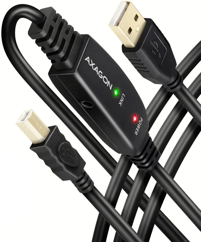Cabo Extensão AXAGON ADR-210B USB 2.0 A-M -> B-M Activo - 10m
