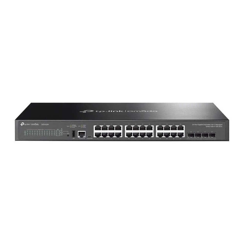 Switch de Rede TP-Link Omada SG5428X 24 Portas Gigabit Stackable Lite L3 com 4x Slots 10G Managed
