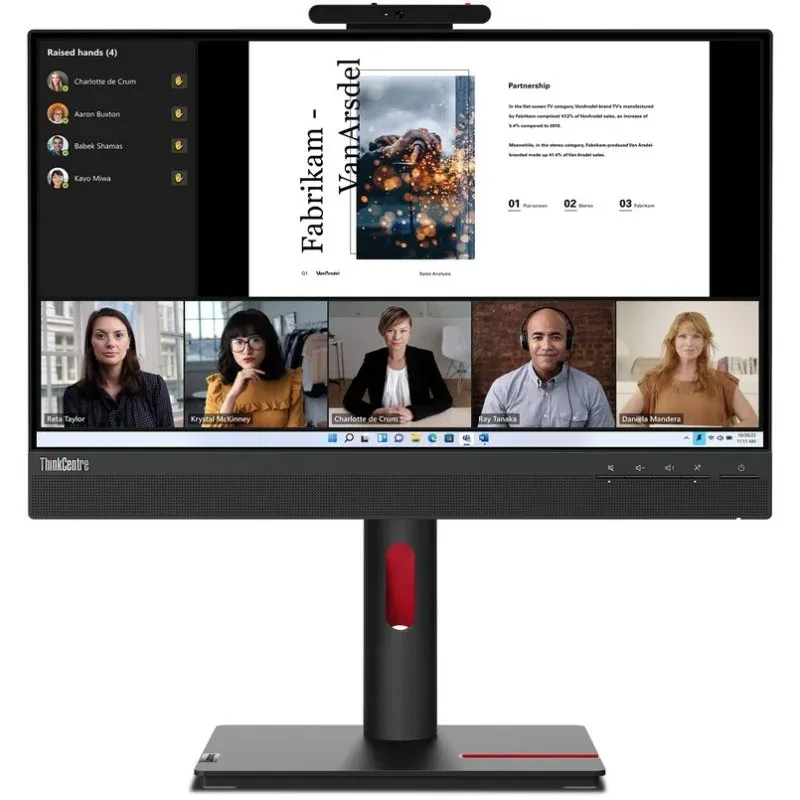 Lenovo ThinkCentre Tiny-In-One 22 Gen 5 Monitor IPS FullHD de 21,5" com câmara, altifalantes e ergonomia