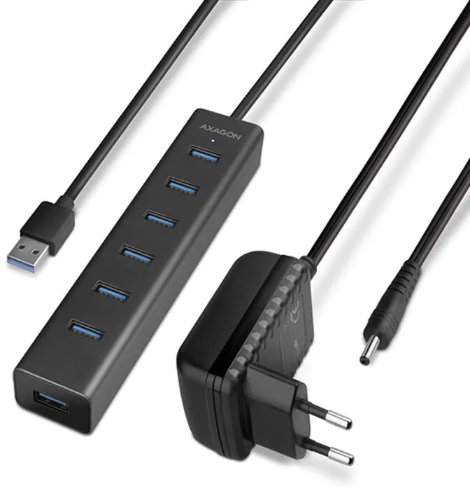 USB-A-Hub AXAGON HUE-SA7BP, 7x USB 3.0, 1x Micro-USB - 40cm