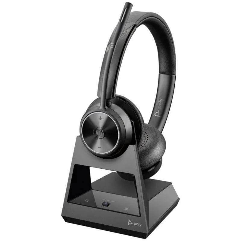 Auriculares Poly Savi 7320 Office Inalámbricos DECT para Chamadas com Cancelamento de Ruído Preto