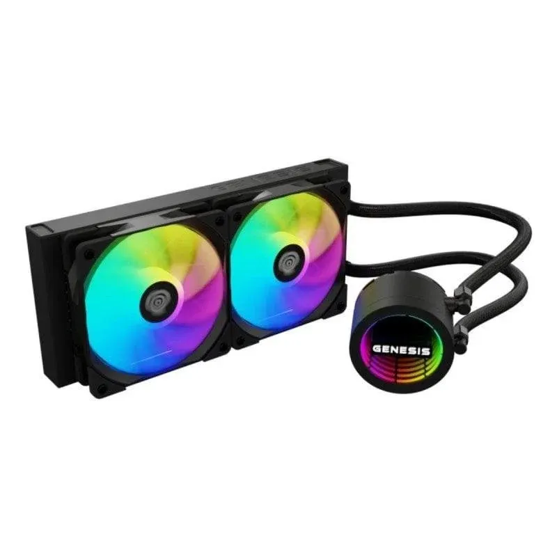 Refrigeração Líquida Genesis NLG-2319 2 Ventoinhas RGB Multicolor Preto