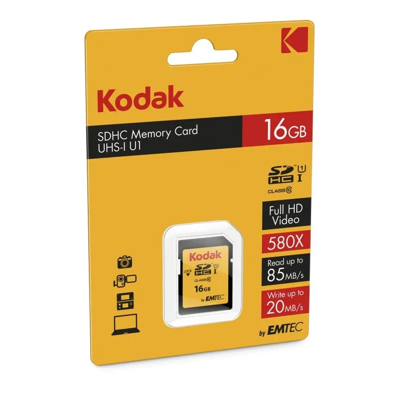 Kodak Cartão de Memória SDHC 16GB UHS-I Classe 10