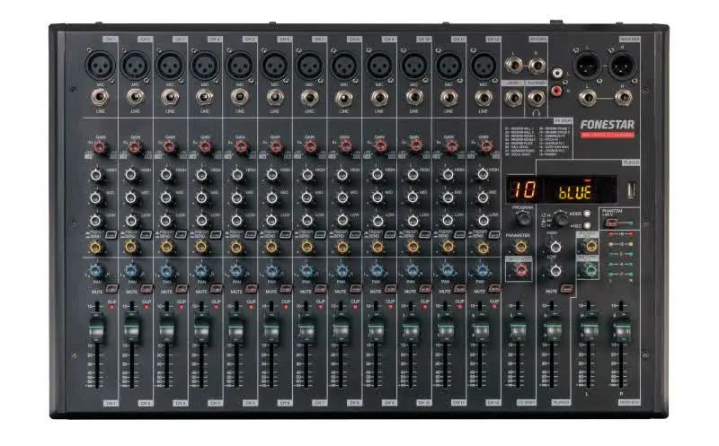 Mesa De Mistura De Estúdio 12 Canais E 2 Saídas - MIX-12PRO