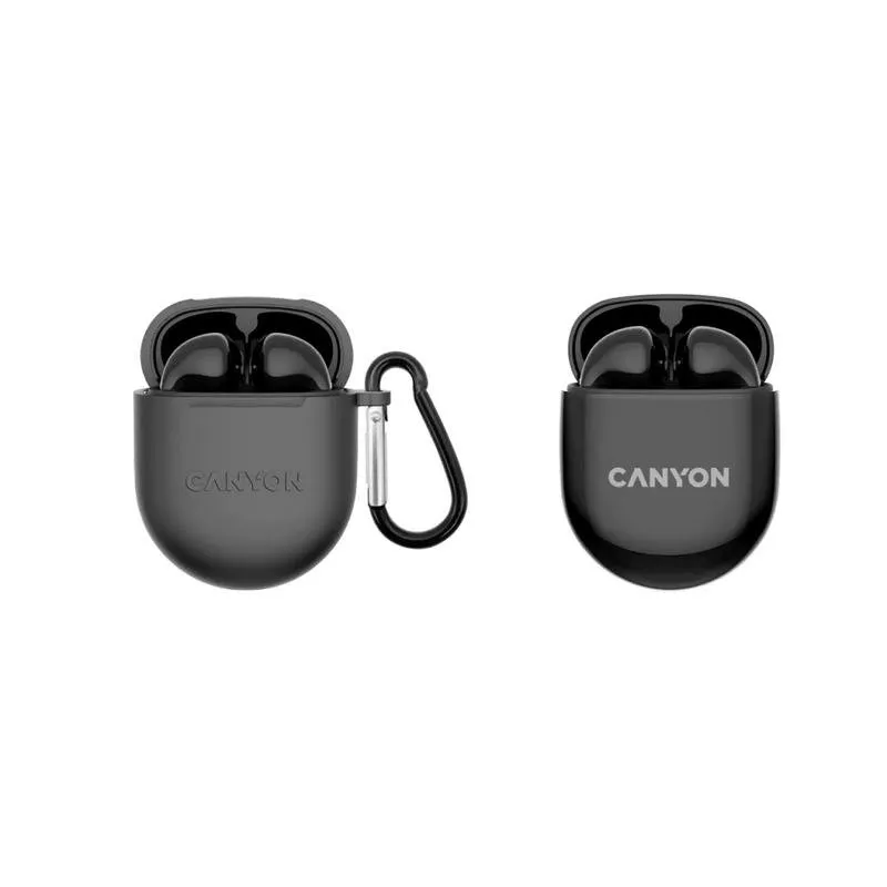 Auriculares Canyon TWS-6 sem fios Bluetooth 5.3 para chamadas, música, desporto, preto