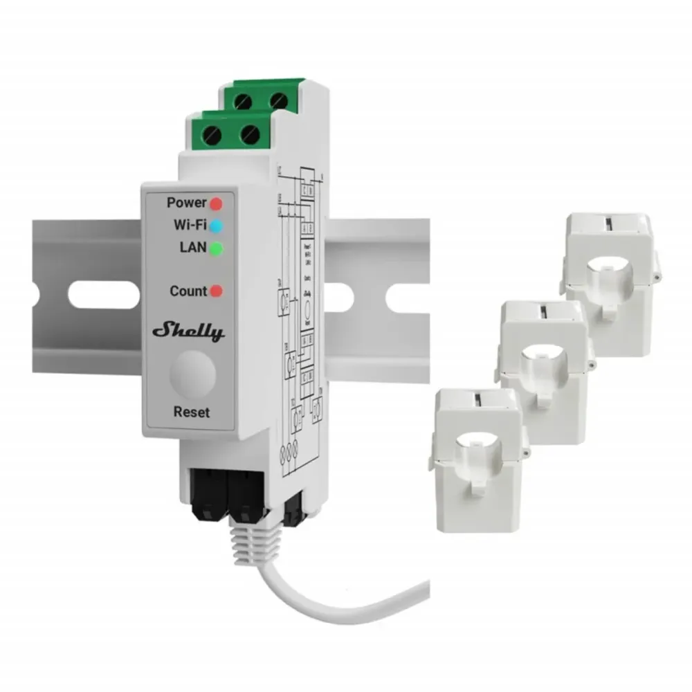 Módulo Automação Trifásico Shelly Pro 3EM - Módulo WiFi