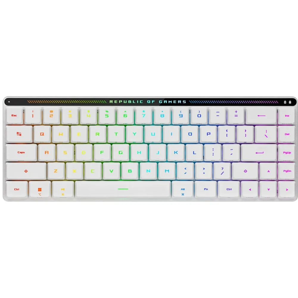 Teclado Mecânico Asus ROG Falchion 65% RX Low Profile RGB Wireless ROG RX Red US Branco