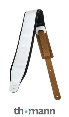 Levys Amped Leather 3" WH/BK