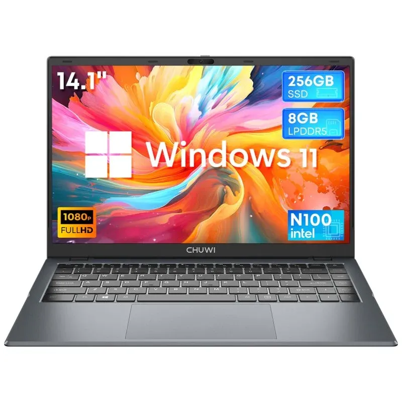 Chuwi Gemibook Xpro Laptop - Processador Intel N100 14.1" Windows 11 8g+256g 5000mah Bateria - Cinza