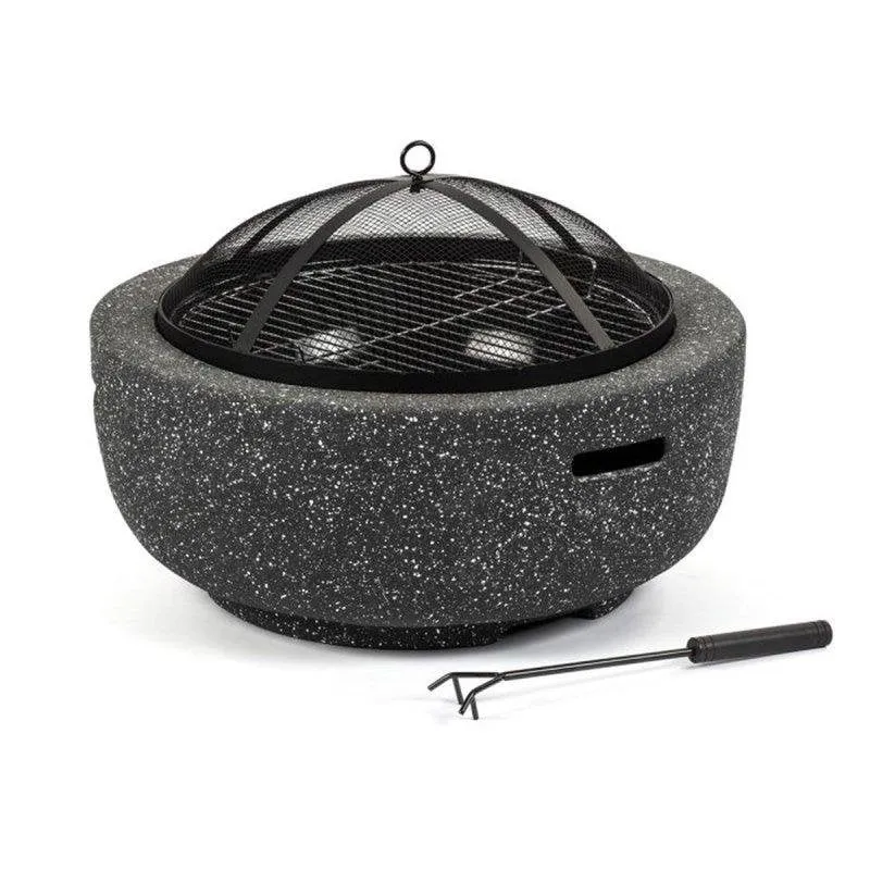 Brasero de carvão Fieldmann FZG 1030G com grelha cromada e tampa anti-fagulhas